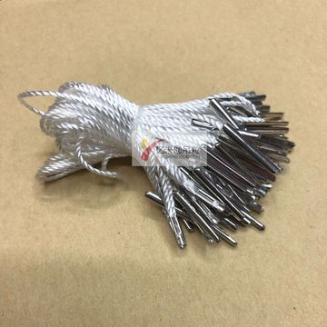 吊粒吊绳/吊牌绳/别针线扣白底实物图