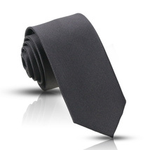 厂家现货供应定制商务装条纹高档6cm8cm涤丝男士浅黑色防水领带