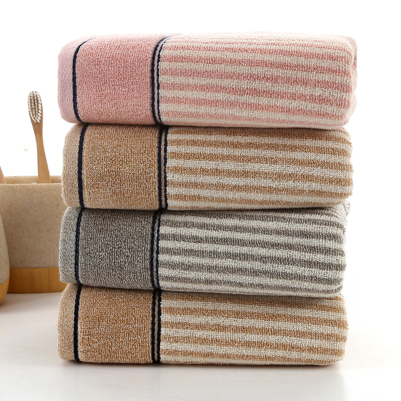 Manufacturers Wholesale Striped Towel Jacquard Thickened Absorbent Face Towel Wipe Face Towel A Hair Daily Necessities Shopping Mall Supermarket details Picture