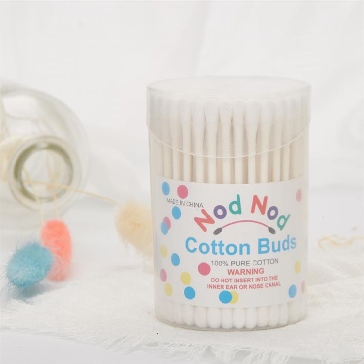 禾竣厂家厂家一次性纸棒美容清洁化妆卸妆双无菌棉签 圆盒装100支