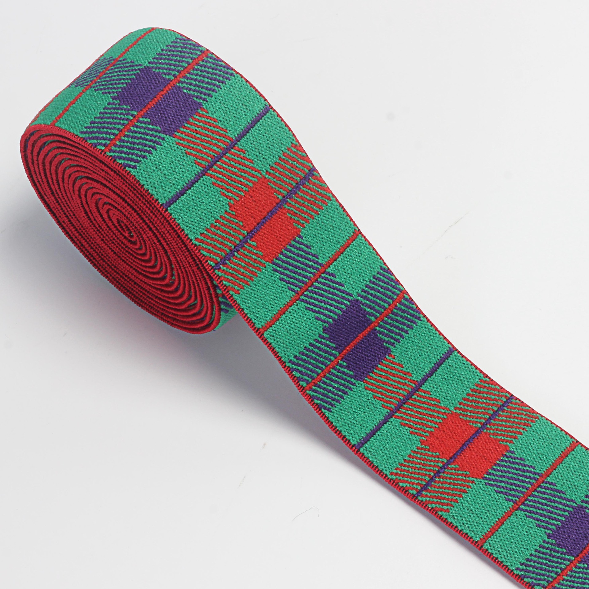 Manufacturers Directly Supply 3.8Cm Color-Matching Scottish Chequer Clothing Underwear Jacquard Elastic Waistband Waistband Item Picture