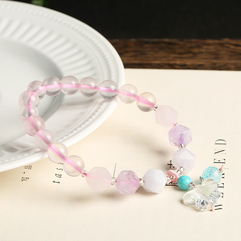 爆花晶草莓晶/粉晶串珠细节图