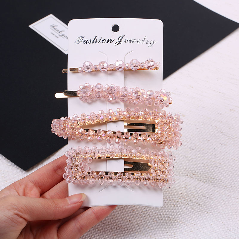 ins Internet celebrity hair clips, sweet and cute water diamond one-piece clips, fashionable bright diamond bb clips, square fashionable bangs hair clips