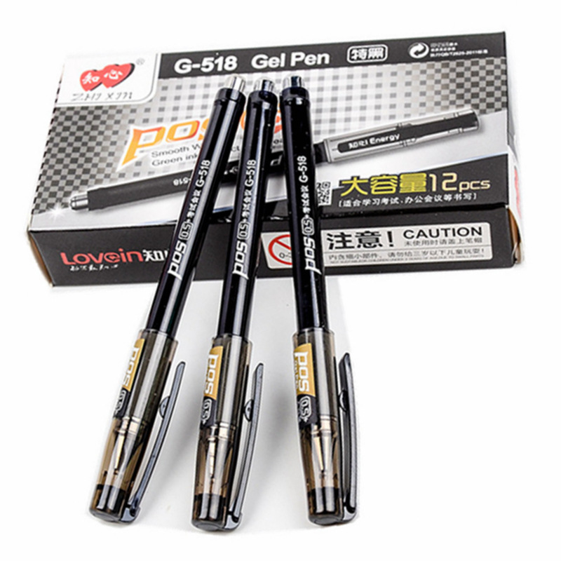 Chushine G-518 pluma neutra de gran capacidad 0.5mm lápiz de agua negro de oficina pluma check-in Specification image