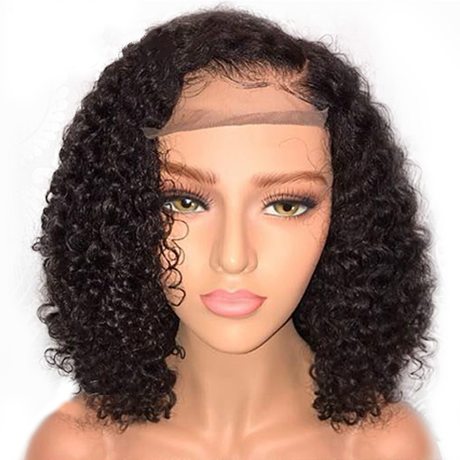 Amazon's new synthetic fiber front lace wig, European and American wig, short curly hair for women, synthetic fiber headgear manufacturer in stock Item Picture