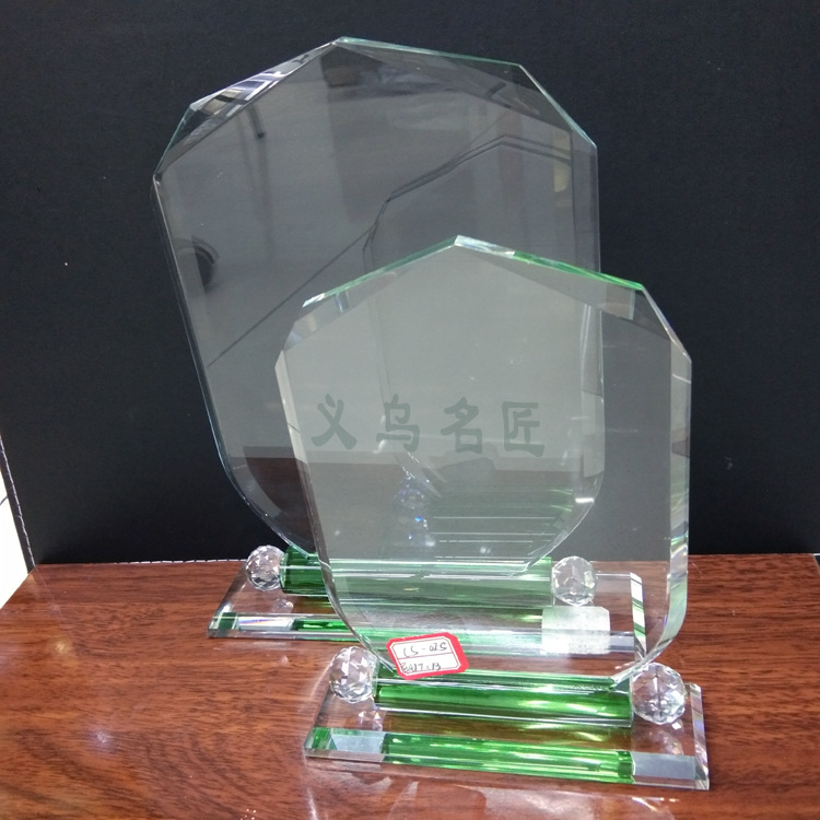义乌名匠 定制水晶玻璃授权牌 磨砂刻字奖牌 透明相框代理牌