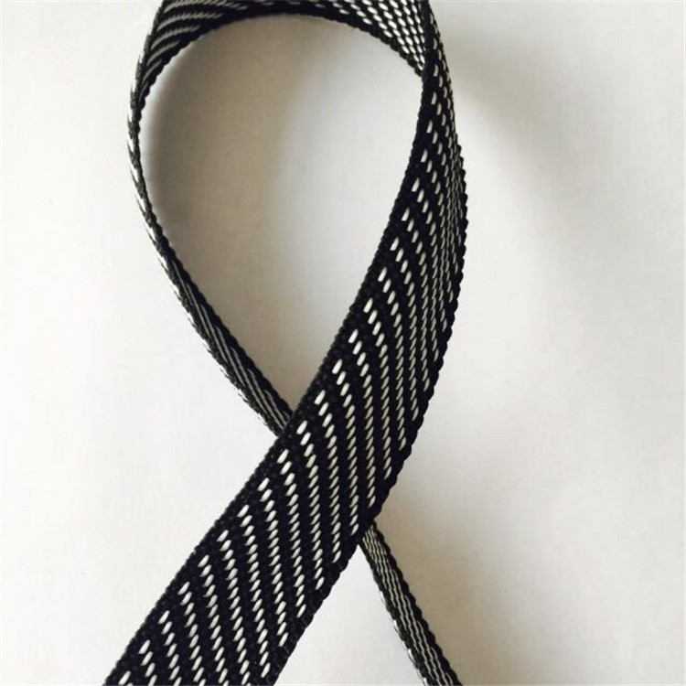 Factory direct supply of 3cm black and white twill multi-color mixed color edge-wrapped plain weave webbing foot pads, electric bike protective pads and pressed webbing pic 15
