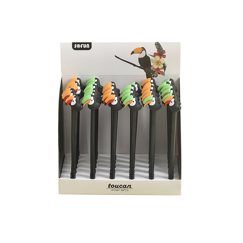 Zhongfan Stationery ZF2067 Toucan Gel Pen Soft Rubber Creative animal-shaped Pen Student Ballpoint Pen Wholesale Item Picture