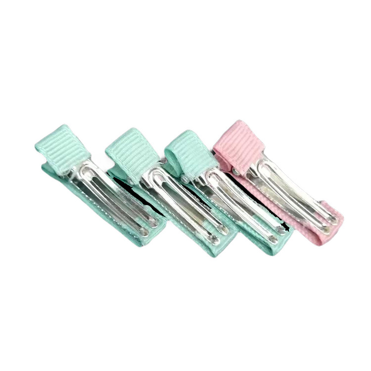 Diy Children's Hair Accessories Full Half Pack Cloth 5Cm Double Fork Duck Clip Assorted Ribbon Paste Hair Clip Processing Item Picture