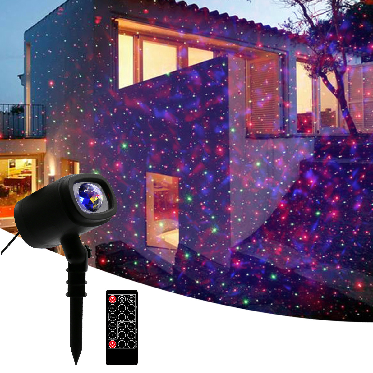 Amazon's best-selling 2019 new laser light outdoor waterproof starry sky with water ripple laser water ripple