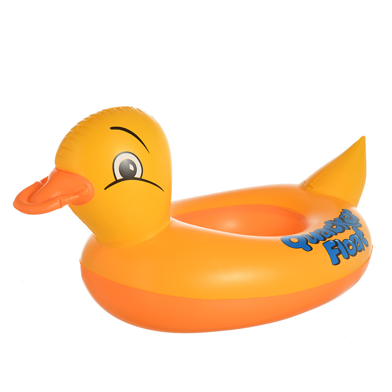 黄鸭坐艇鸭子座艇儿童游泳圈水上充气玩具充气艇戏水坐圈游艇批发