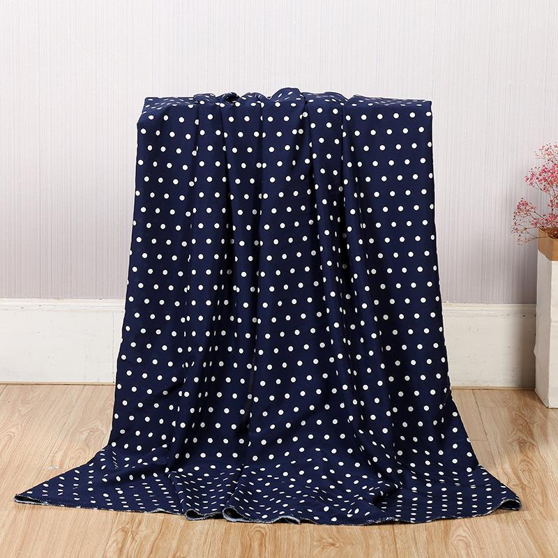 Factory Direct Sales Summer Polka Dot Printed Fabric Black And White Polka Dot Four-Sided Elastic Printing Fabric Dress Fabric details Picture