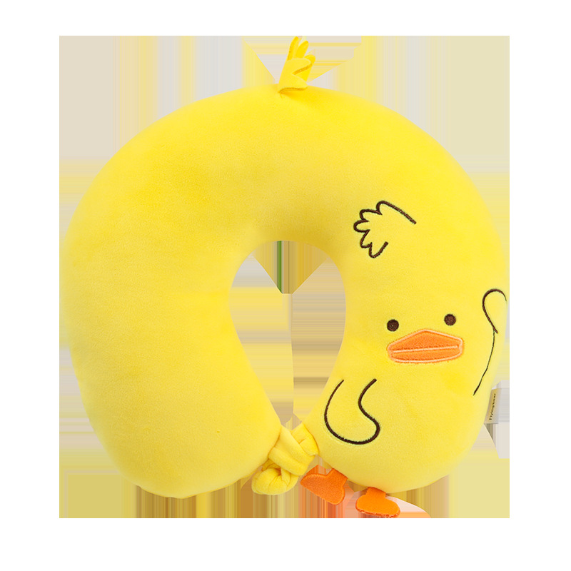 A cute set of creative cartoon animal little yellow duck PP cotton U-shaped pillow, neck support pillow, midday rest waist support and travel pillow Specification image