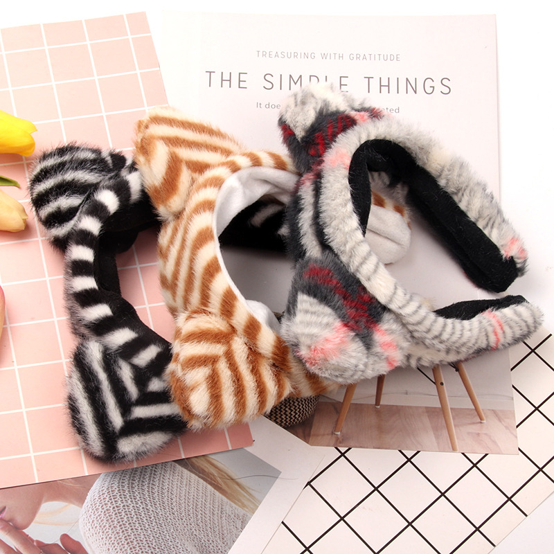Korean Plush Cat Ears Wide Hair Band Cute Girl Heart Hair Accessories Face Wash Hair Band Head Band Non-Slip Pressure Hair Clip Specification drawing
