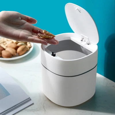 Nordic Mini Desktop Trash Can Household Kitchen Desk Trash Can With Lid For Clutter Storage And Cleaning