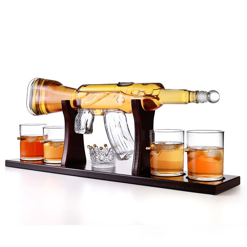 威士忌造型玻璃盛酒器 玻璃酒具套装 工艺酒瓶详情图1
