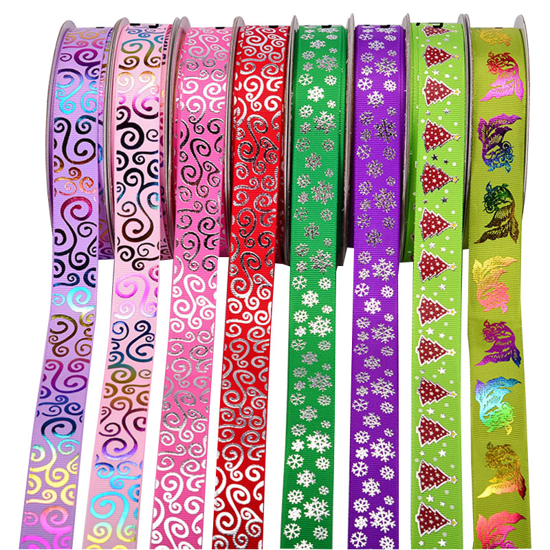 Factory Direct Sales Yiwu Yuchen 8 Points Ribbon Diy Color Printing Ribbon Hot Gold Silver Thread With 25Mm Item Picture
