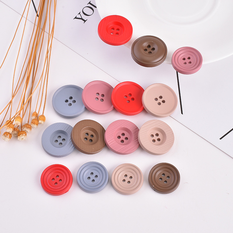 Coat Button Round Color Resin High-Grade Cashmere Coat Button Female Buckle Simple Match details Picture