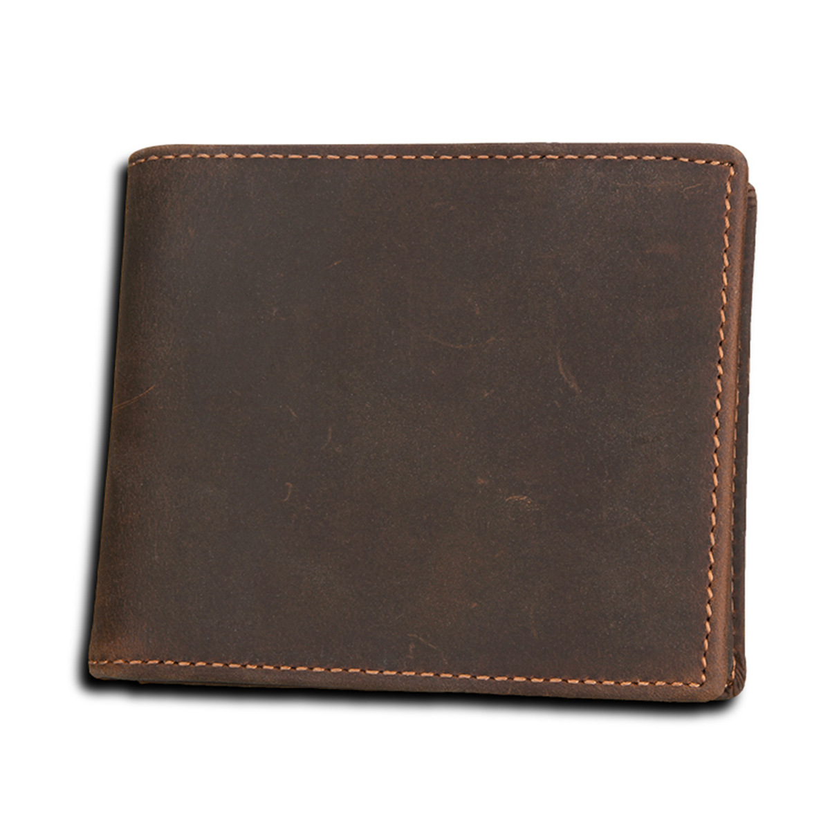 Hot Foreign Trade New Anti-Theft Brush Rfid Men's Wallet Leather Wallet Crazy Horse Leather Short Leisure Wallet Specification drawing