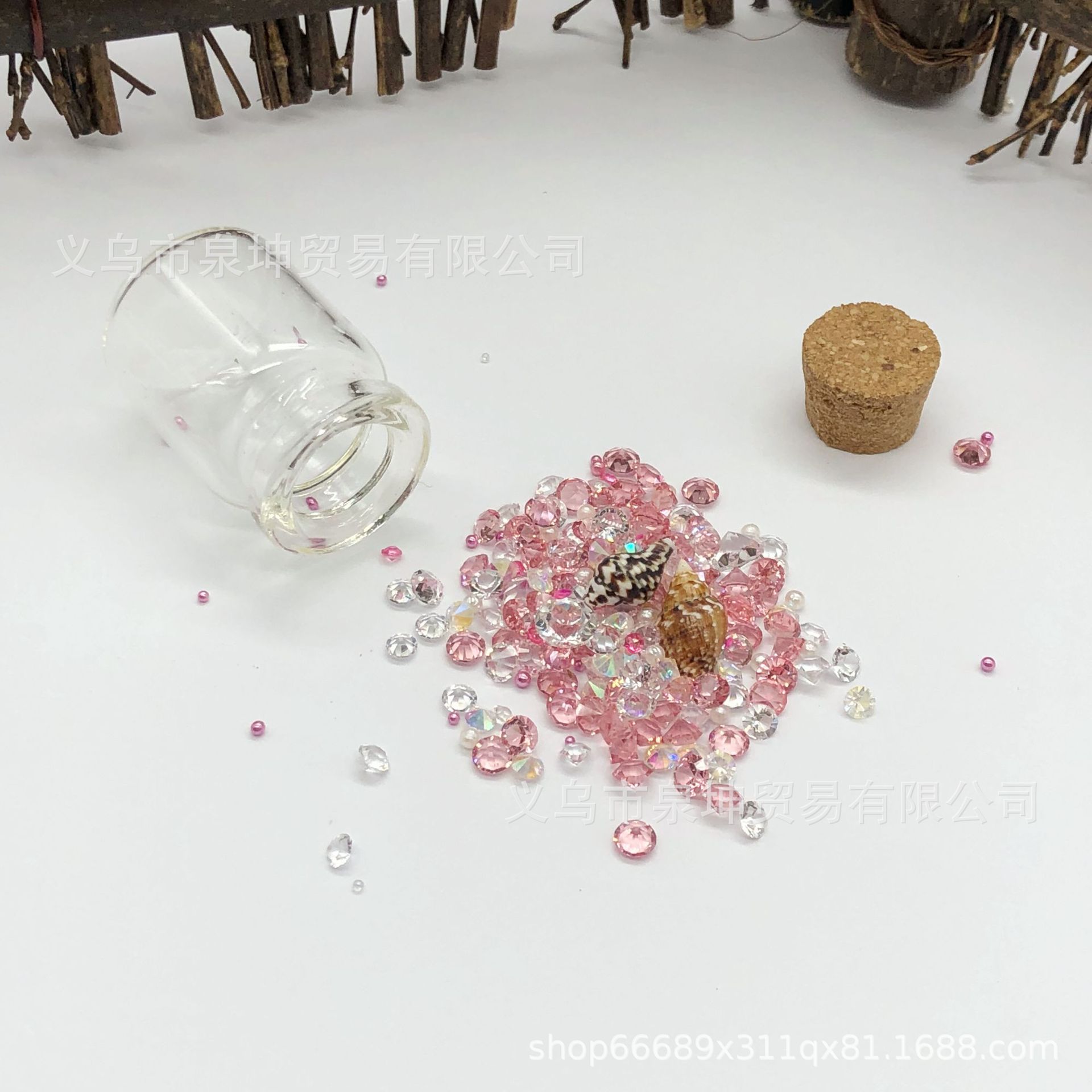 Factory direct sales: DIY nail art pendants with 12 zodiac color diamonds, children's festival gifts, drifting ocean bottles, wishing bottles details Picture