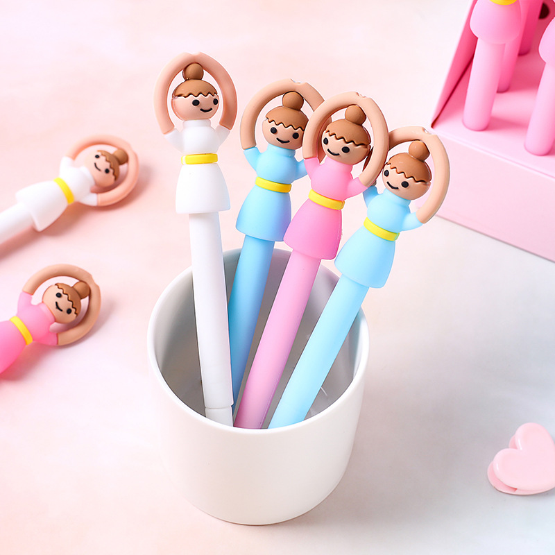 Zhongfan Zf2021 Ballerina Girl Neutral Pen Custom Creative Cartoon Pen Student Stationery Wholesale
