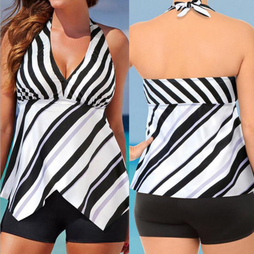 Amazon Explosive Women's Swimsuit Conservative Flat Angle Large Size Separate Black And White Twill Fat Mm Swimsuit Plus Fat Specification drawing