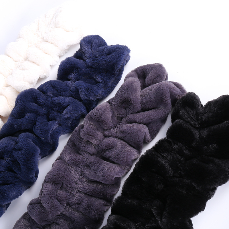 2022 Manufacturers Wholesale Rabbit Hair Scarf Long Stretch Wavy Neck Warm Korean Pattern Imitation Rabbit Hair Scarf Application Scenario
