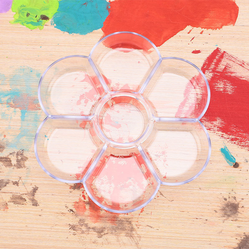 Imitation Porcelain Plum Blossom Color Plate Thickened Plastic Gouache Chinese Painting Pigment Plate Children Painting Art Supplies Wholesale Specification drawing