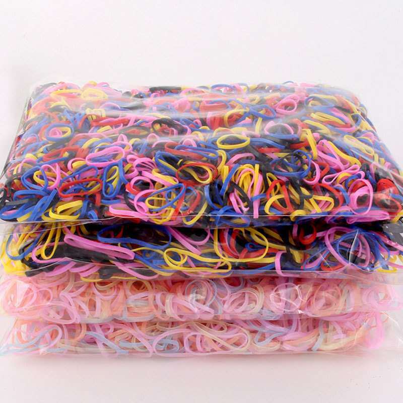 新款不伤发高弹力强拉不断一次性皮筋加厚版扎头发橡皮筋发圈头饰