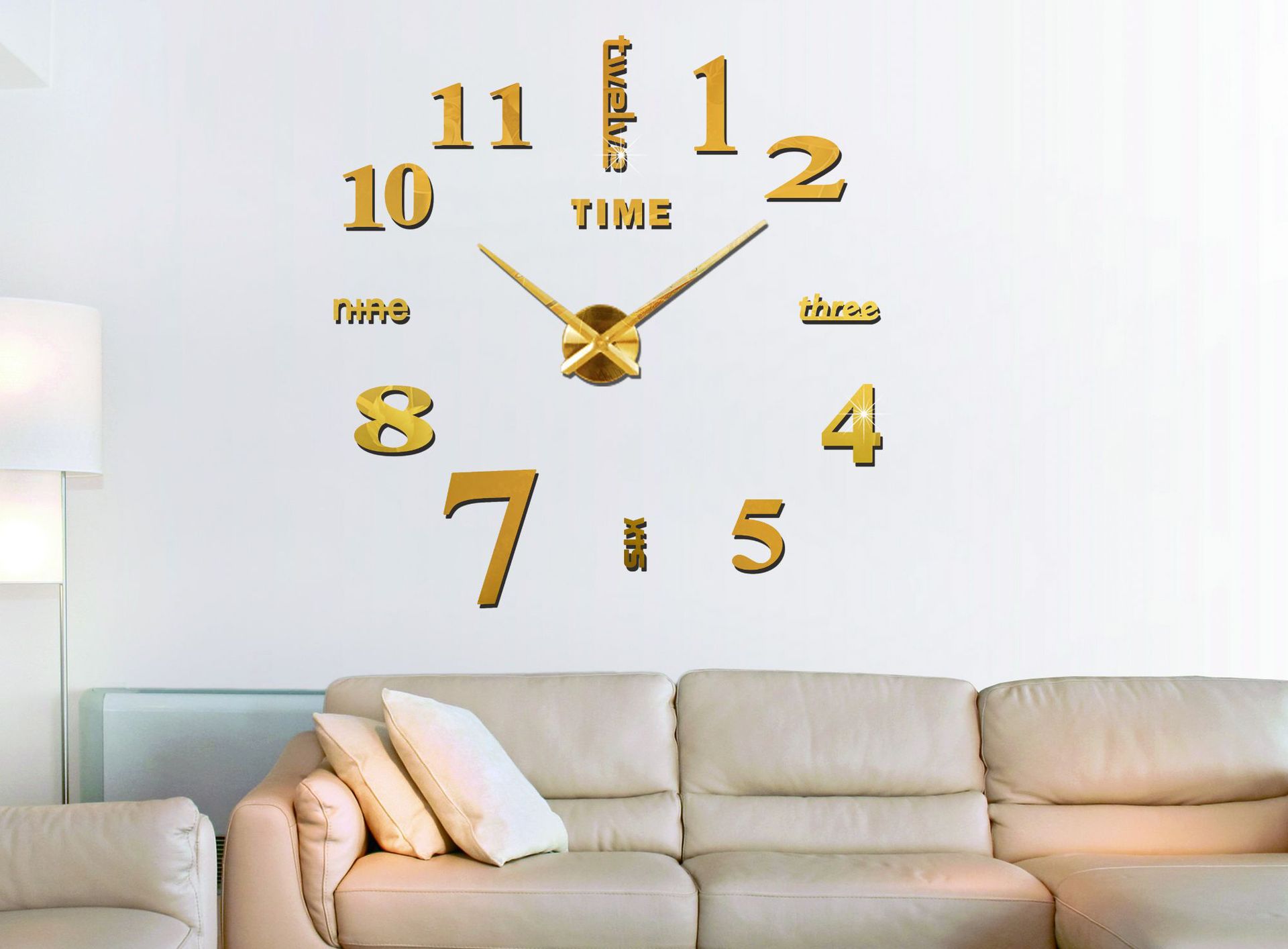 Factory Direct Sales Super Size Creative Wall Clock Diy Wall Clock Mirror Wall Clock Mirror Wall Clock Wall Clock Application Scenario