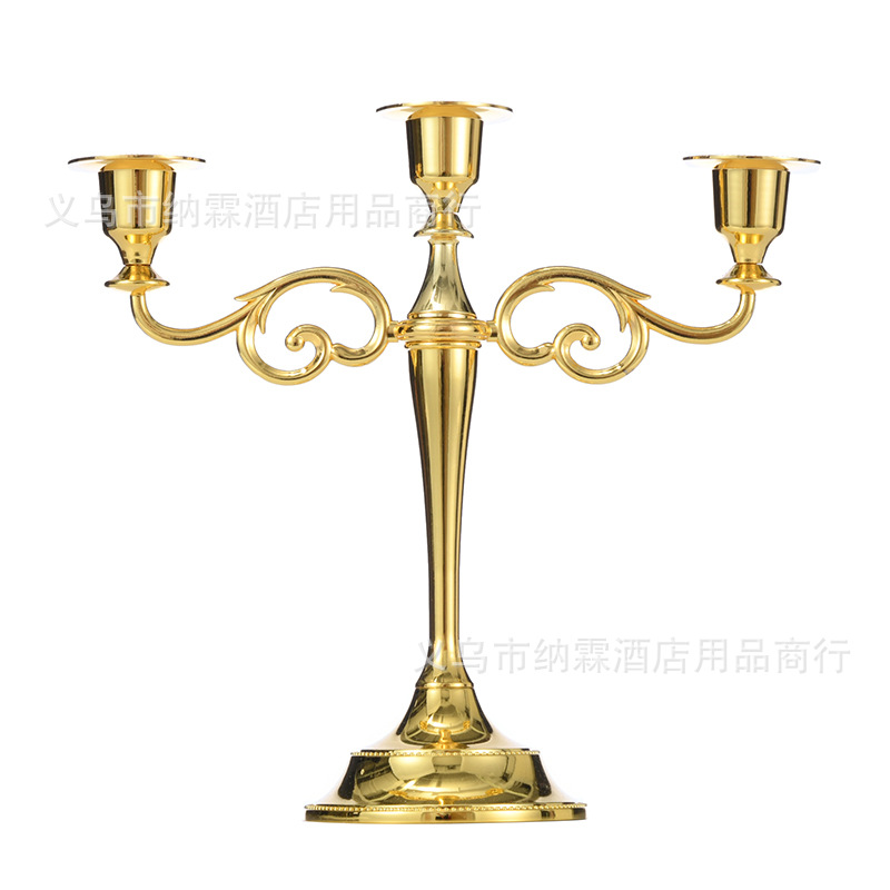 Three Head Alloy Silver Plated Candle Stand Drop White Glue European Candle Stand Wedding Hotel Supplies Ktv Home Decoration Item Picture