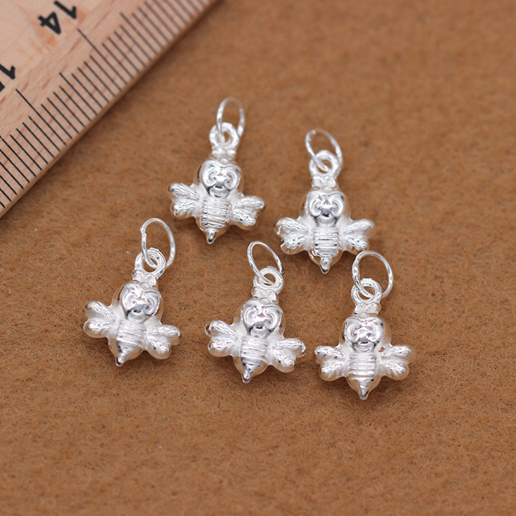 990 Silver Bee Pendant Silver Pop Accessories Handmade diy bracelet necklace pendant