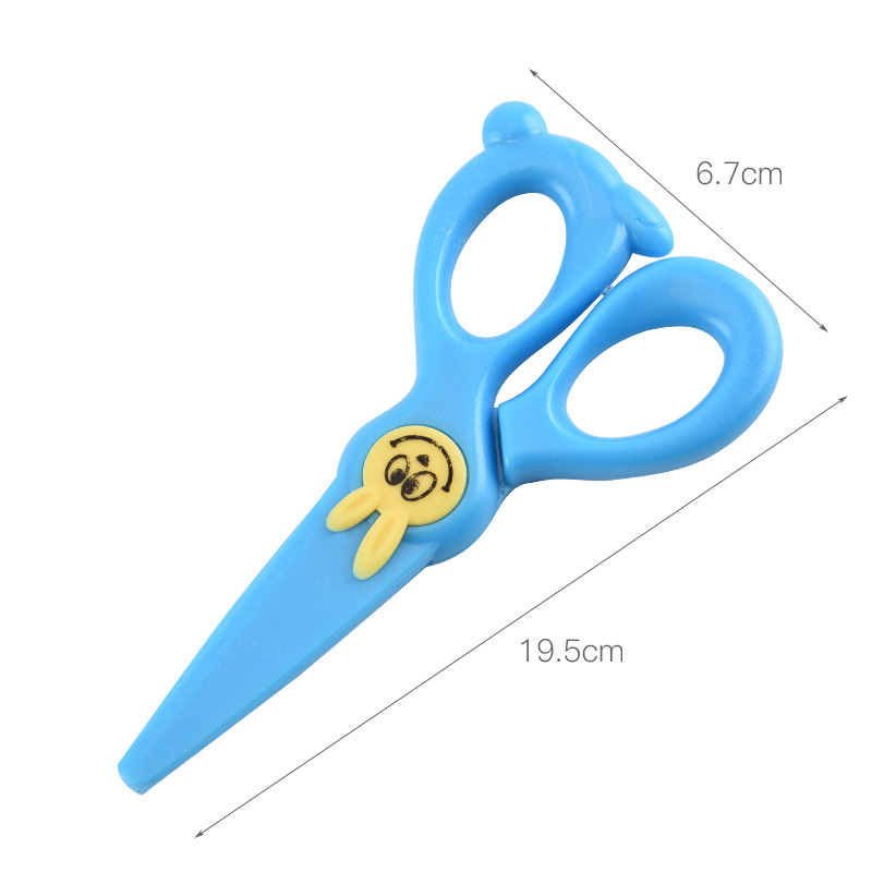 Children's scissors, paper-cutting, colorful and cute cartoon rabbits, plastic scissors that won't hurt hands, creative DIY student scissors Specification image