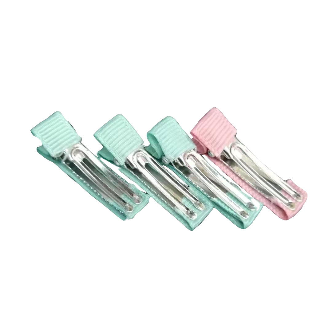 Diy Children's Hair Accessories Full Half Pack Cloth 3.5Cm Double Fork Duck Bill Hairpin Color Cloth Hair Accessories Manufacturers Direct Sales Item Picture