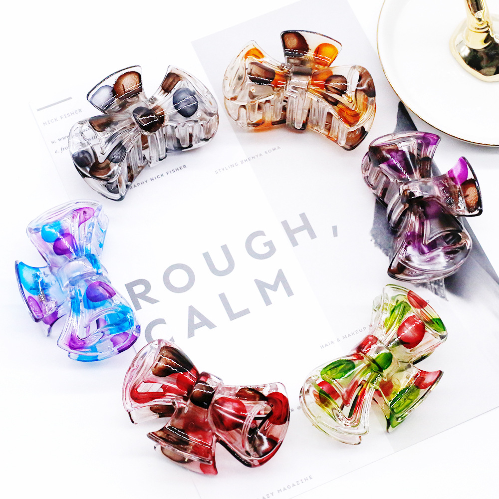 Self-Produced And Self-Marketing Color Plastic Hairpin Shower Clip Bath Simple Ponytail Clip Pan Hair Yiwu Source Jewelry Wholesale Specification drawing