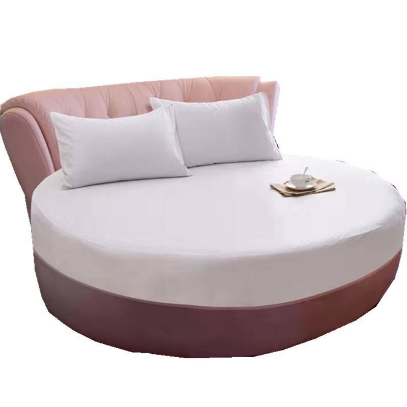 全棉圆床床笠纯棉圆形床单床罩宾馆酒店床垫保护套纯色2米2.2白色详情图5