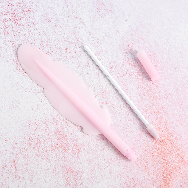Factory Direct Sales New Feather Silicone Neutral Pen Zf2036 Creative Cute Shape Pen Student Stationery Application Scenario