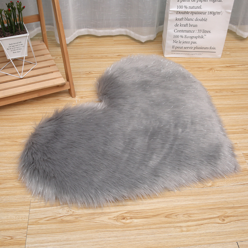 创意北欧仿羊毛纯色地毯长毛绒客厅茶几地毯卧室防滑地垫飘窗垫详情图3