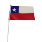 智利国旗旗帜手摇旗双面涤纶印刷旗塑料杆厂家直销批发