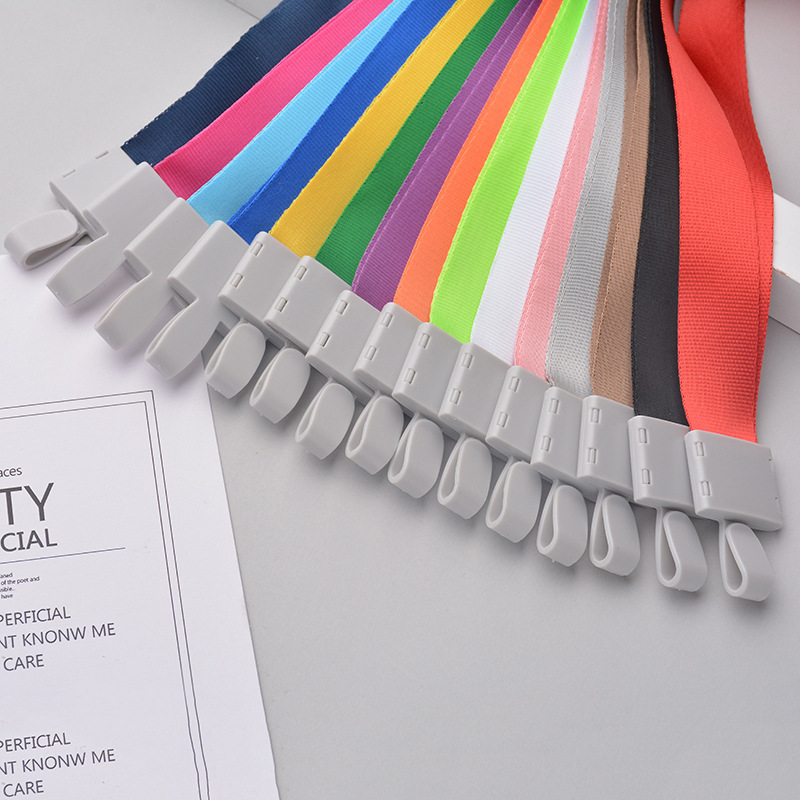 2.0cm一体灰扣绳证件挂绳厂牌绳工作证吊绳可加印logo