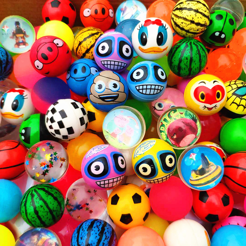 New 32mm elastic ball mixed with one yuan twist egg machine bouncing ball rubber solid ball children's toy twist egg ball thumbnail
