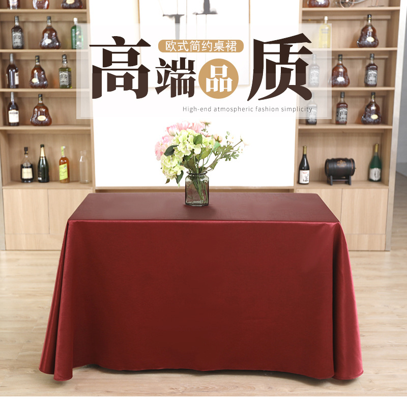 Hotel tablecloths, conference tablecloths, table skirts, satin, smooth surface, rectangular, square, solid color, banquet tablecloths, navy blue, thickened pic 17