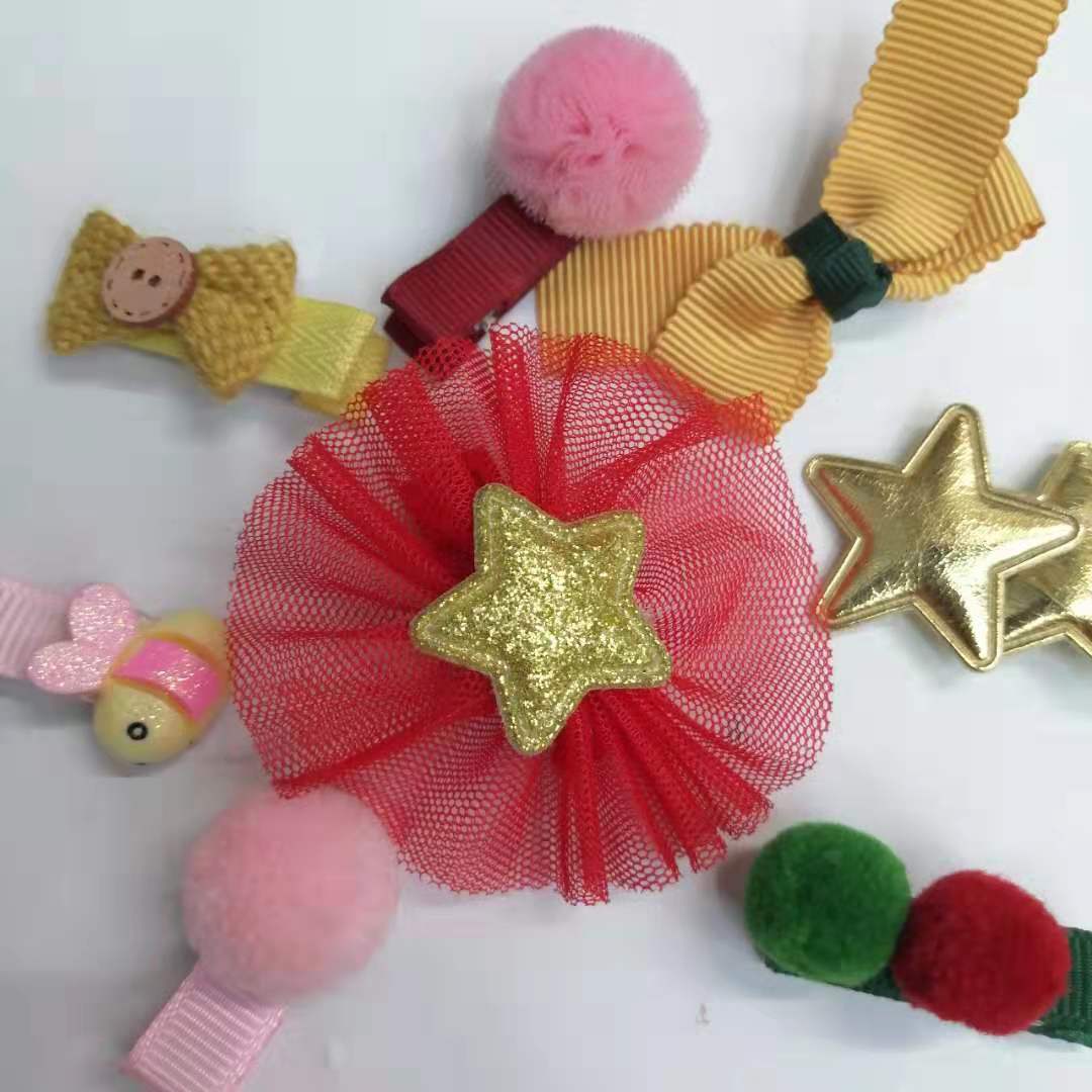 Diy Children's Hair Accessories Full Half Pack Cloth 3.5Cm Double Fork Duck Bill Hairpin Color Cloth Hair Accessories Manufacturers Direct Sales Application Scenario