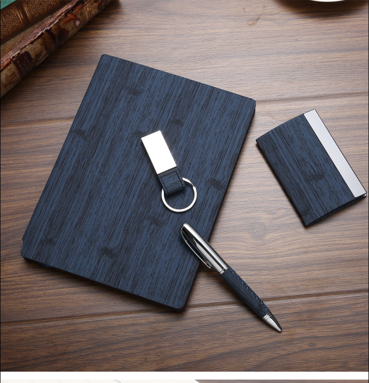 Customized notebook keychains +pu metal pens in stock, customized notebooks with logos, wholesale business office gifts Specification image