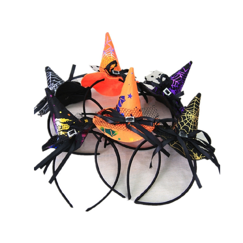 Manufacturers new Halloween party props witch pointed hat headband witch headband witch headband witch headband