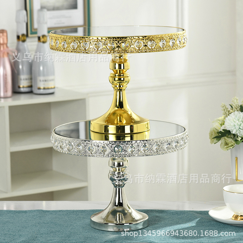 Silver-Plated Cake Table Metal Cake Tray Baked Treats Tray Wedding Party Supplies details Picture