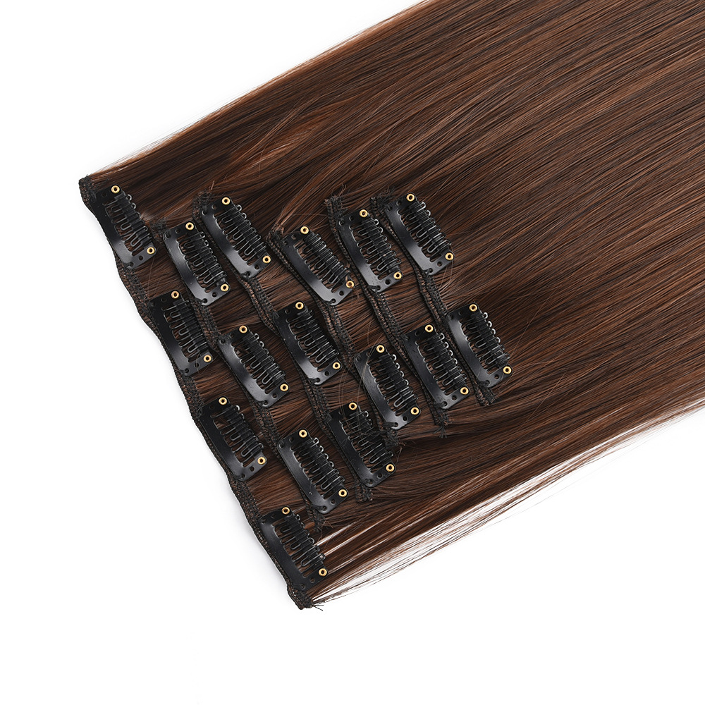 16 calorie long straight hair wig clip 6 piece set straight hair extensions 6 piece set straight hair extensions Item Picture