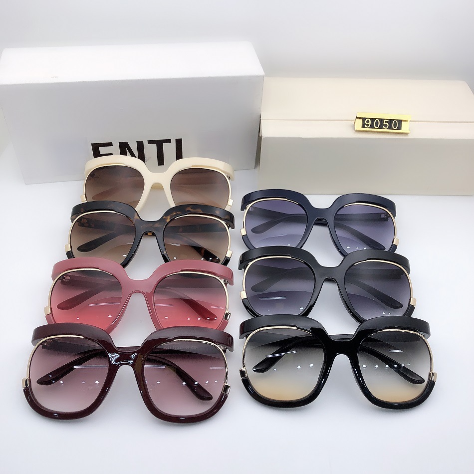 New fashionable and trendy sunglasses, round-framed cross-border bestsellers, women's sunglasses, versatile color-blocking glasses 9051