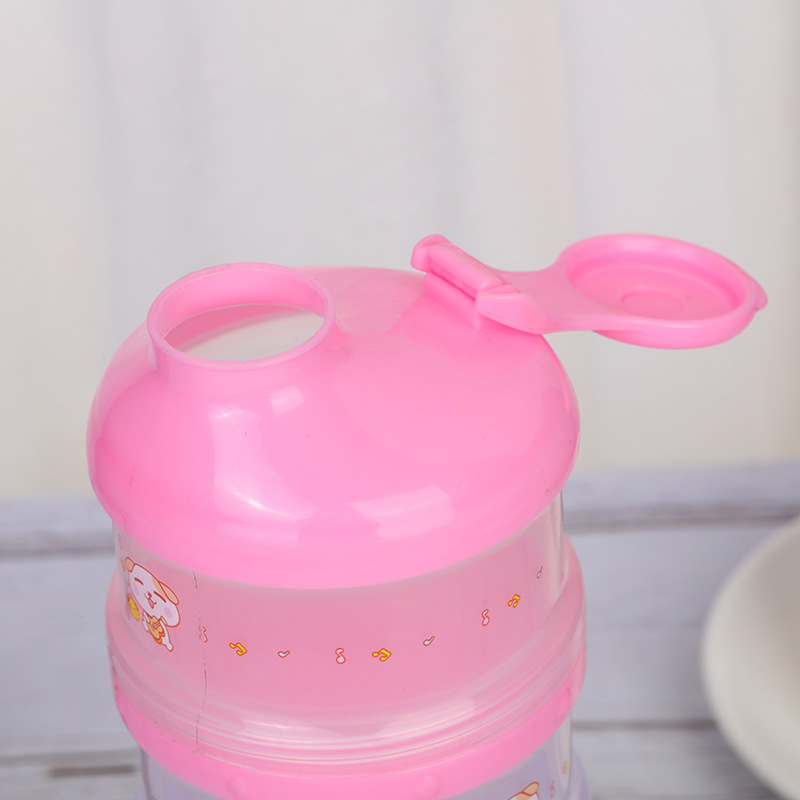 Simple Cartoon Printed Milk Powder Box Wholesale Outdoor Portable Four-Layer Snack Storage Box Does Not Contain Bpa details Picture