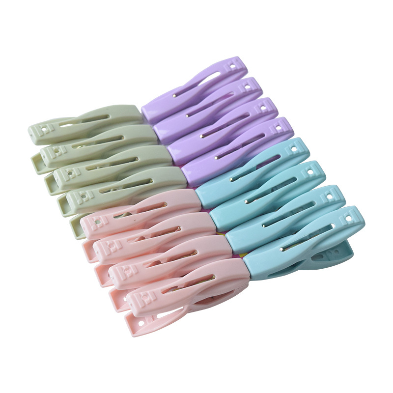 防风夹多功能晾晒夹塑料小夹子 晒被子晾衣夹衣架强力被夹批发白底实物图
